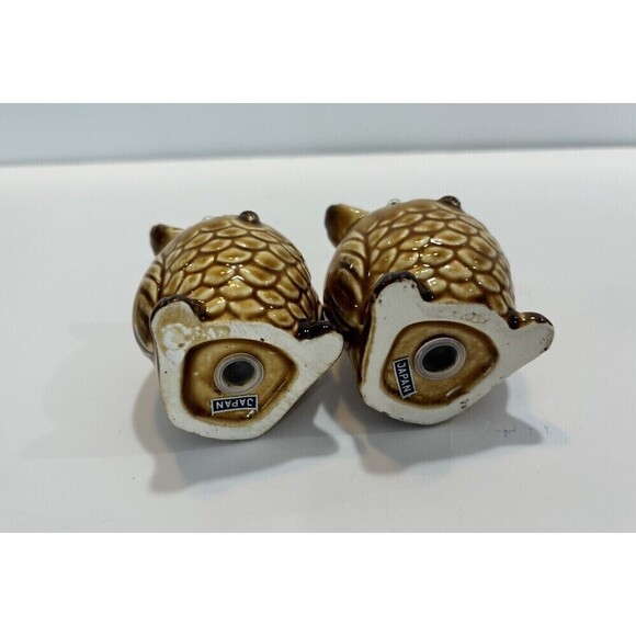 Vintage Salt and Pepper Shakers Ceramic Owls with Googly Eyes Made in Japan - Picture 5 of 10